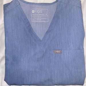 Heather Denim Scrub Top